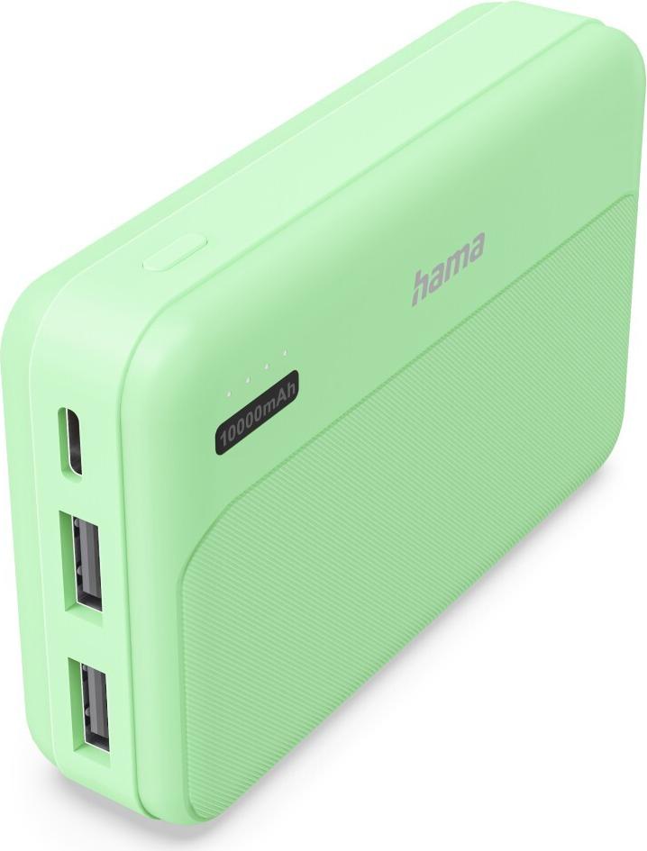 Hama Power Pack Pocket 10, 10000mAh, Ausgänge: 2x USB-A, Grün (00201771)