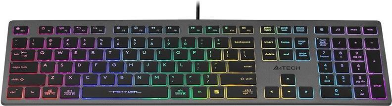 A4Tech FSTYLER FX60H (Neon Backlit) Tastatur USB QWERTY Schwarz, Grau (A4TKLA47126)