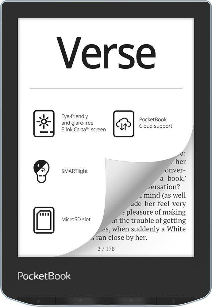 PocketBook Verse eBook-Reader 6" E Ink Carta 8 GB Wi-Fi USB-C Hellblau