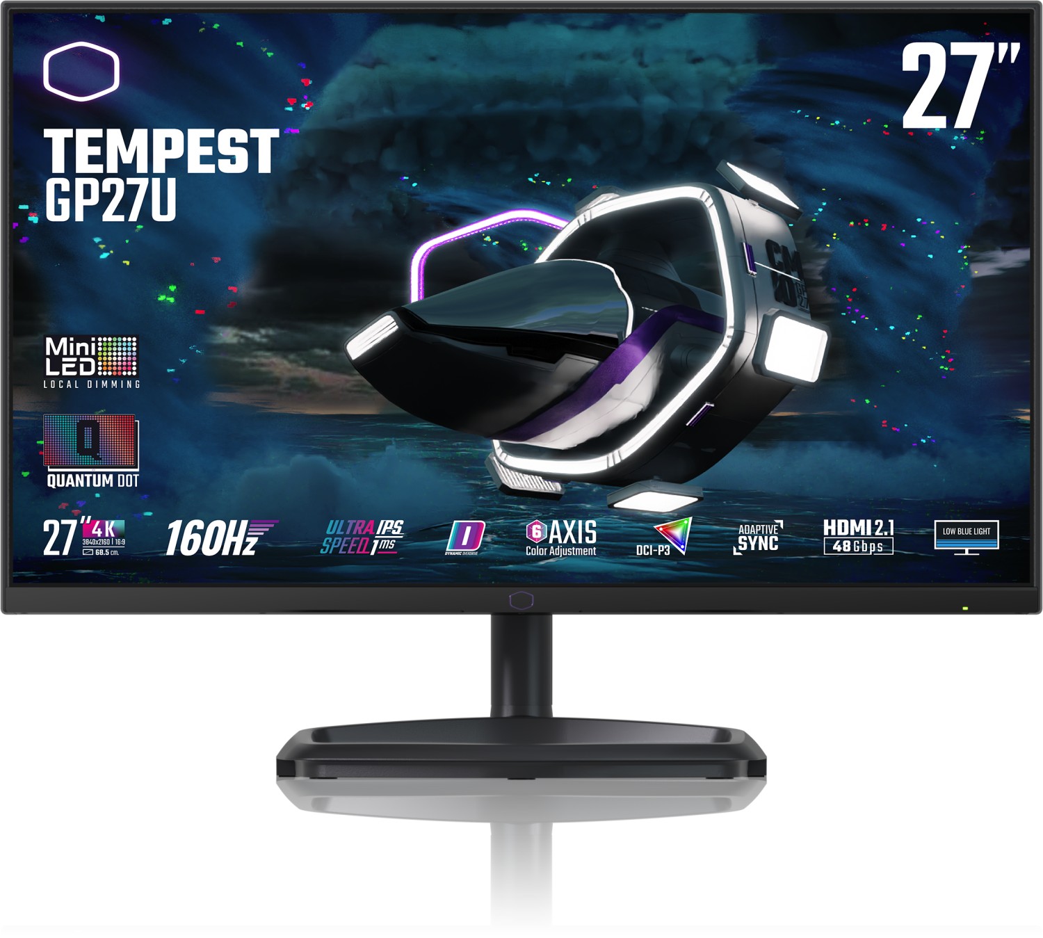 Cooler Master Gaming Tempest GP27U 68,6 cm (27" ) 3840 x 2160 Pixel 4K Ultra HD LED Schwarz [Energieklasse G] (CMI-GP27-FUS-EK)