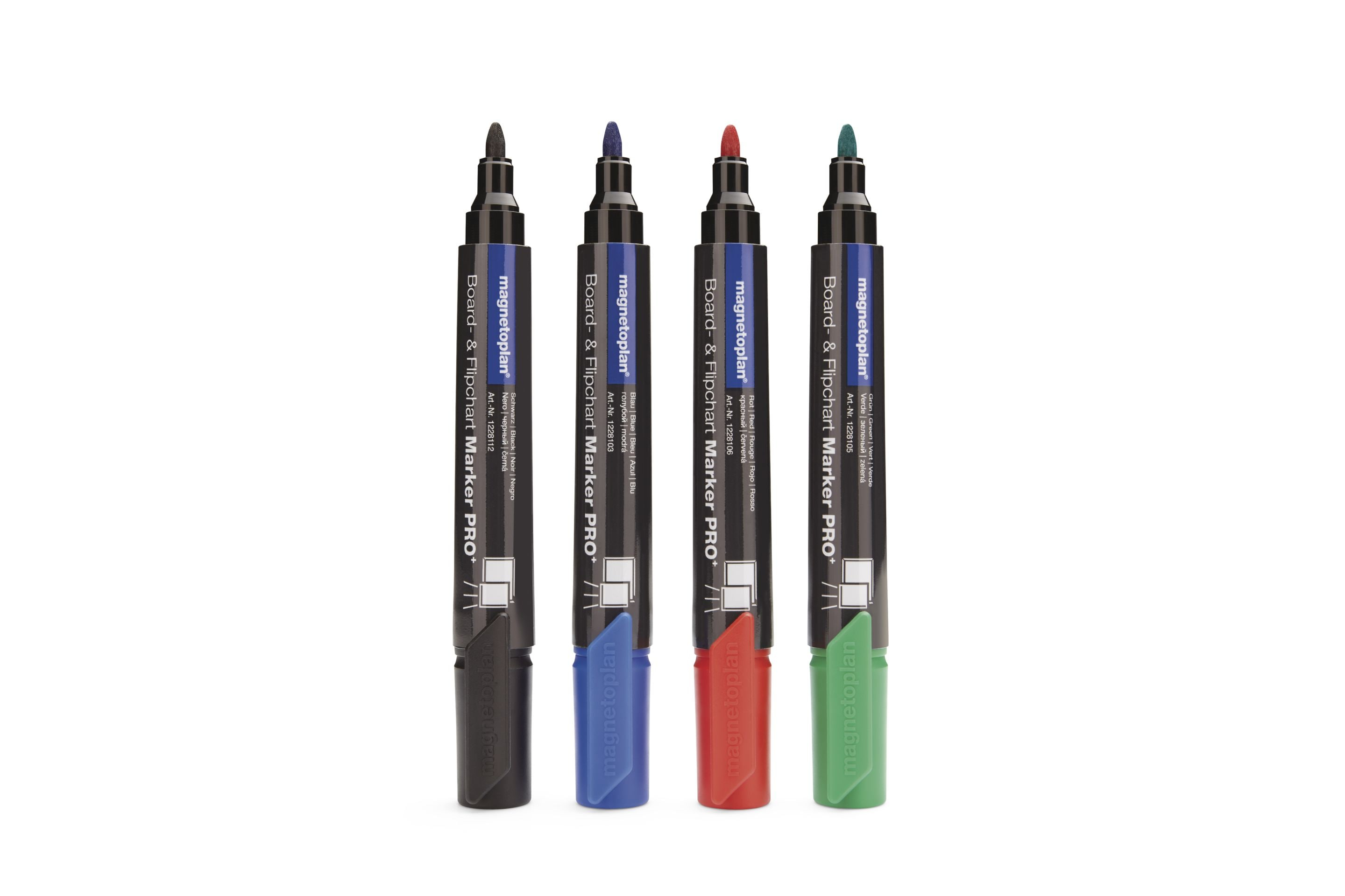 Magnetoplan Pro+ 12281 Flipchartmarker 4er-Set Schwarz Blau Grün Rot