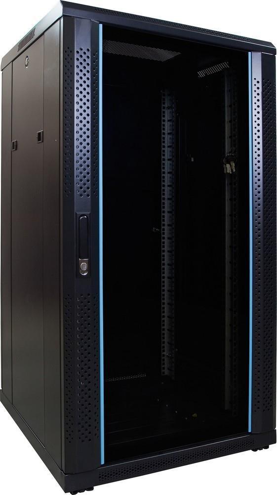 DSIT 22 HE 19” Serverschrank, mit Glastür (BxTxH) 600 x 600 x 1200mm (DS6622) (geöffnet)