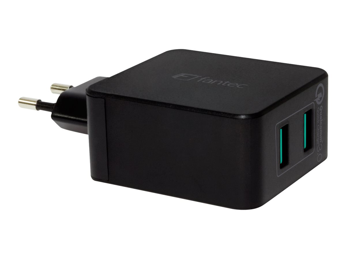 Fantec QC3-A22 Netzteil 36 Watt 2x USB Typ A Quick Charge 3.0 Schwarz