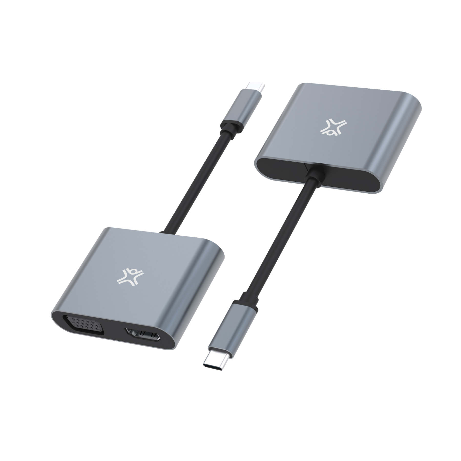 XtremeMac Type-C to HDMI & VGA Adapter USB-C HDMI VGA 4K Sidereal Gray