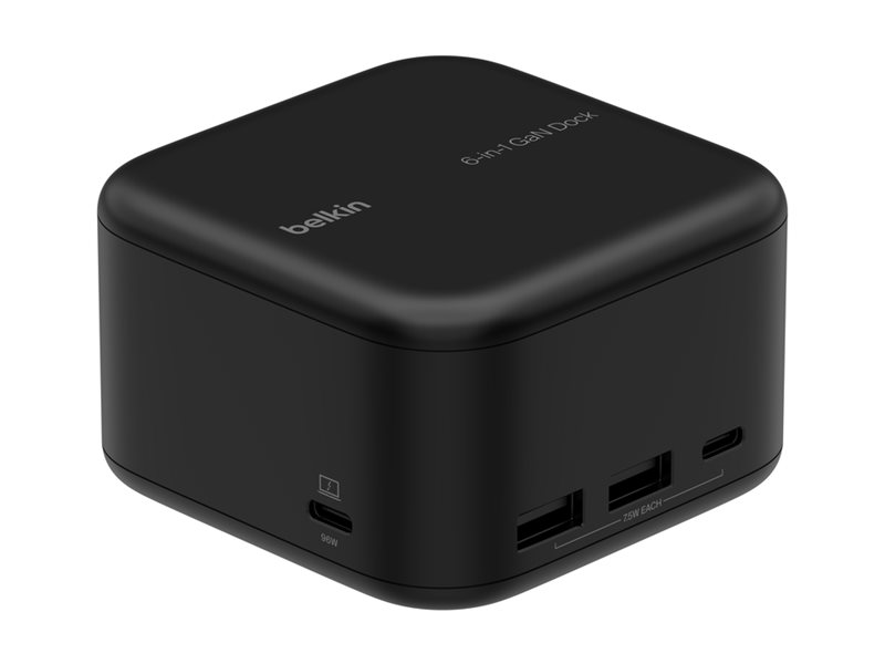 Belkin CONNECT 6-in-1 Core GaN Dockingstation Schwarz