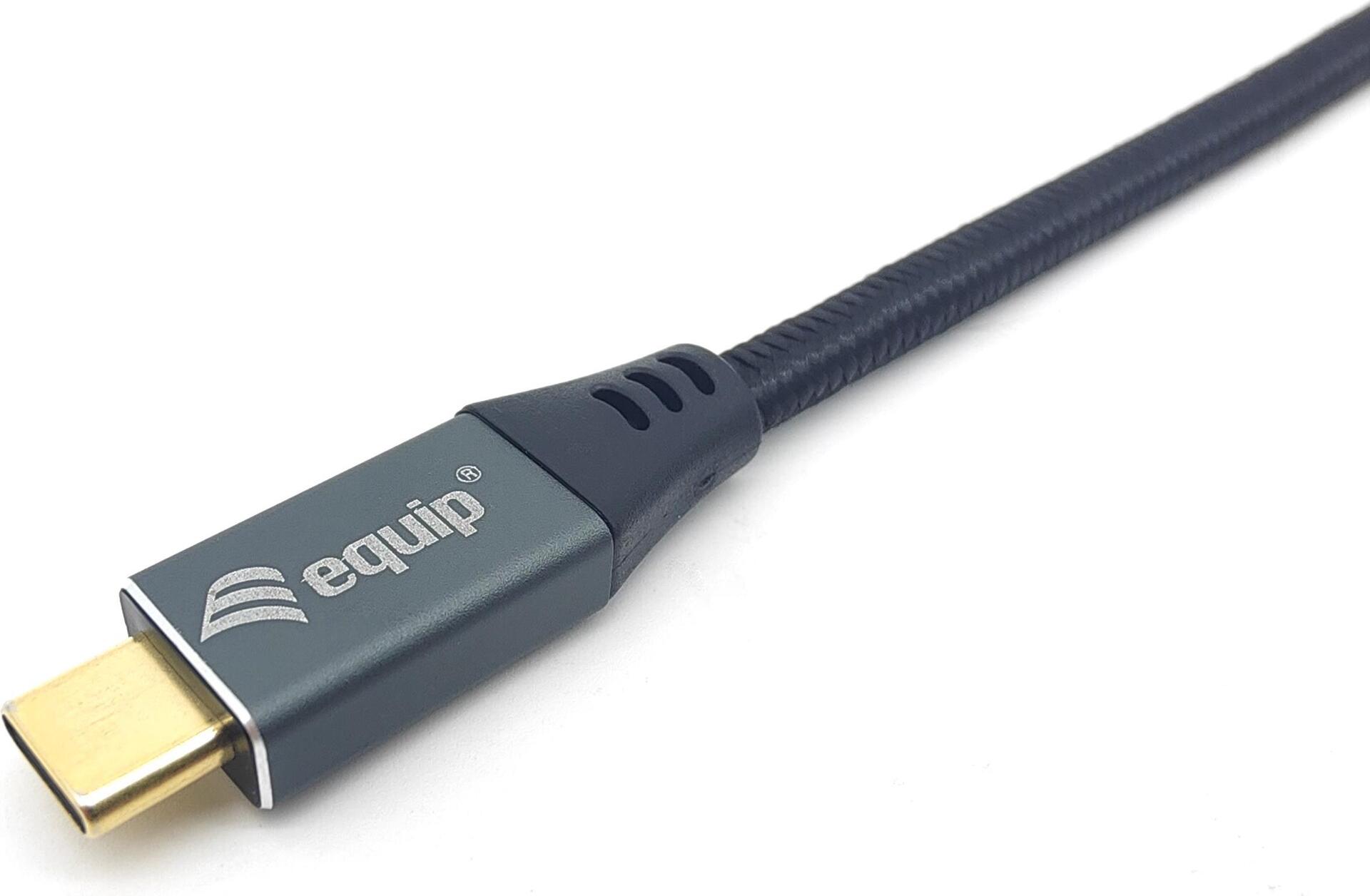 Equip - Adapterkabel - USB-C (M) zu DisplayPort (M) - Thunderbolt 3 / DisplayPort 1.4 - 3 m - unterstützt 4K 60 Hz (3840 x 2160), unterstützt 8K 60 Hz (7680 x 4320), unterstützt 2K 144 Hz (2560 x 1440), unterstützt 1080 Pixel 240 Hz (1920 x 1200) - Schwarz