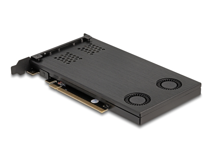 Delock 47042 PCIe 4.0 x16 Karte Wechselrahmen für 2 x M.2 NVMe SSD Bifurcation Silber