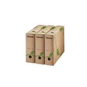 Esselte Archiv-Schachtel ECO, DIN A4, braun (B)80 mm aus 100% recycelter Pappe, zu 100% wiederverwertbar,