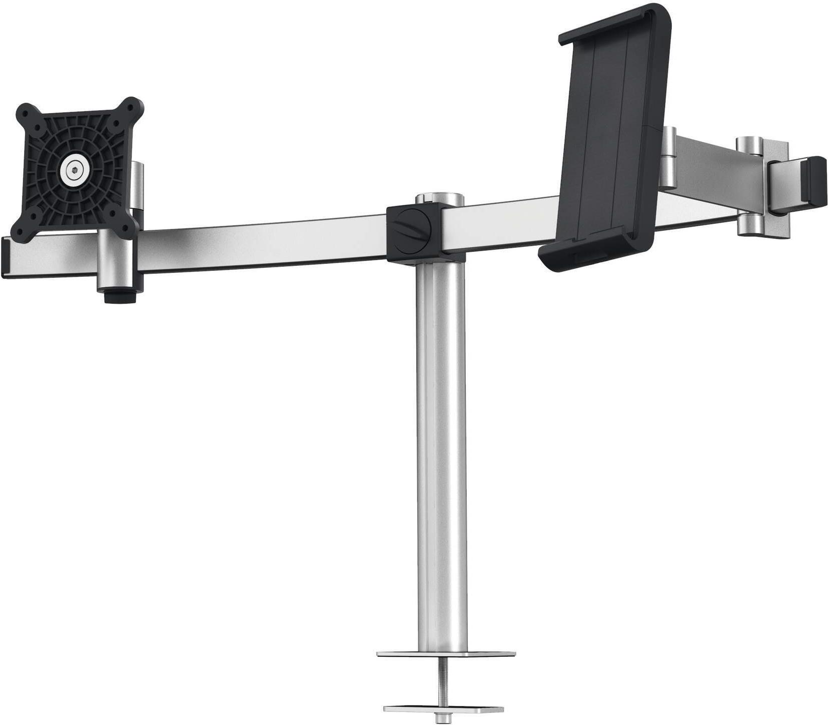 DURABLE Monitor Halterung PRO 508823 für 1 Monitor und 1 Tablet, Silber