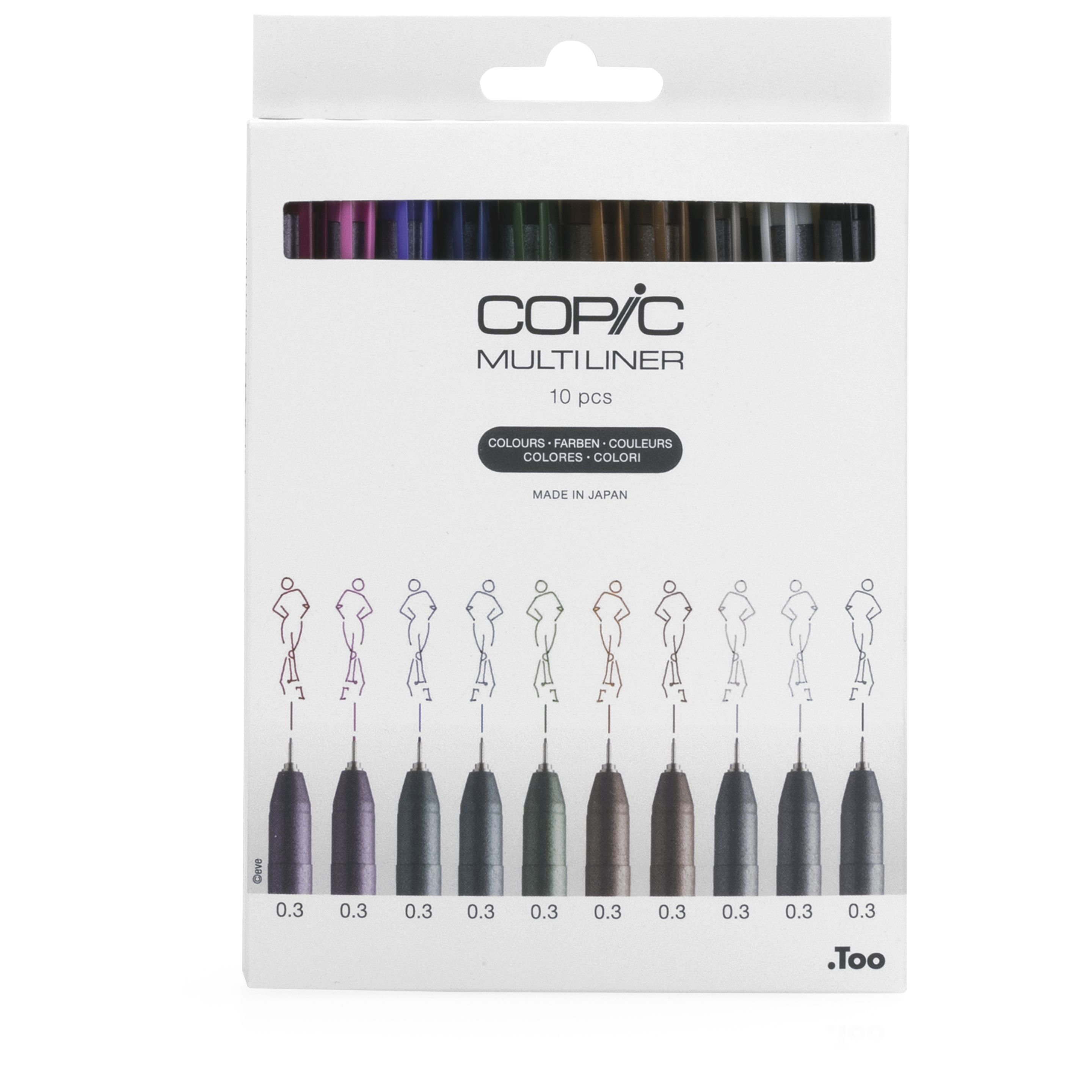 COPIC Multiliner Color Fineliner 0,3 mm 10 St. Mehrfarbig