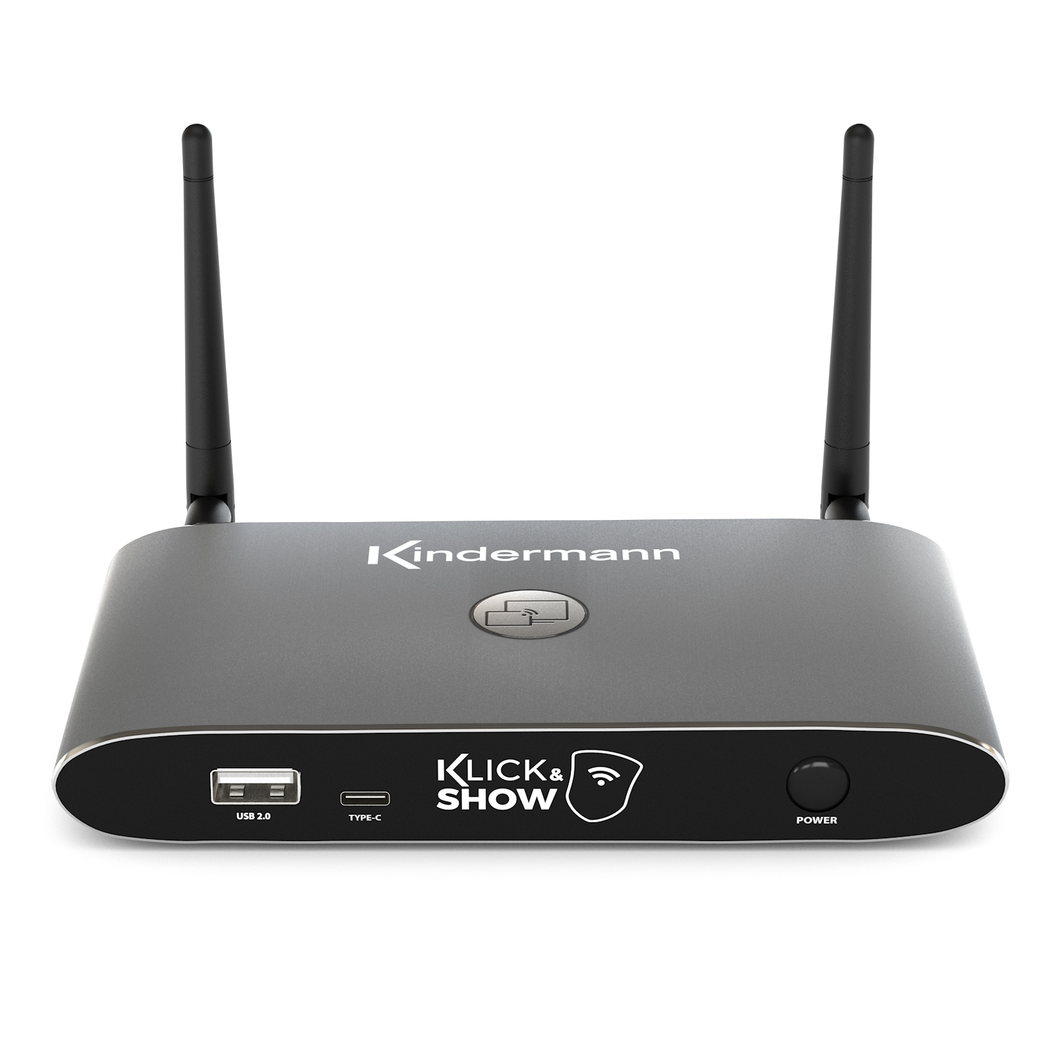 Kindermann Klick & Show K-40 Base Unit Kabelloses Präsentationssystem HDMI 4K WLAN Desktop Graphit