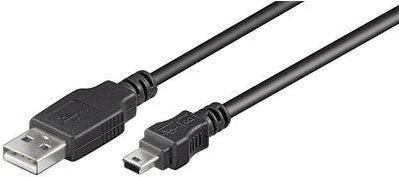 Goobay USB 2.0 Hi-Speed Kabel 1 m, Schwarz, 1 m - USB 2.0-Stecker (Typ A) > USB 2.0 Mini-Stecker (Typ B, 5-Pin) (45740)