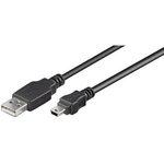 Goobay USB 2.0 Hi-Speed Kabel 1 m, Schwarz, 1 m - USB 2.0-Stecker (Typ A) > USB 2.0 Mini-Stecker (Typ B, 5-Pin) (45740)