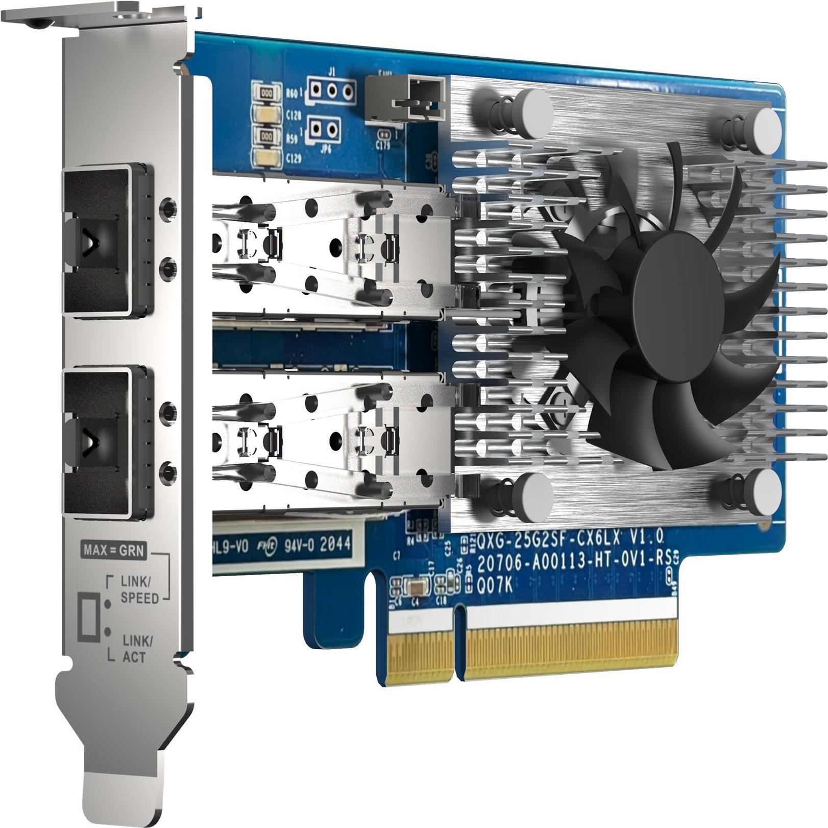 QNAP QXG-25G2SF-CX6 - Netzwerkadapter - PCIe 4.0 x8 Low-Profile - 25 Gigabit SFP28 x 2