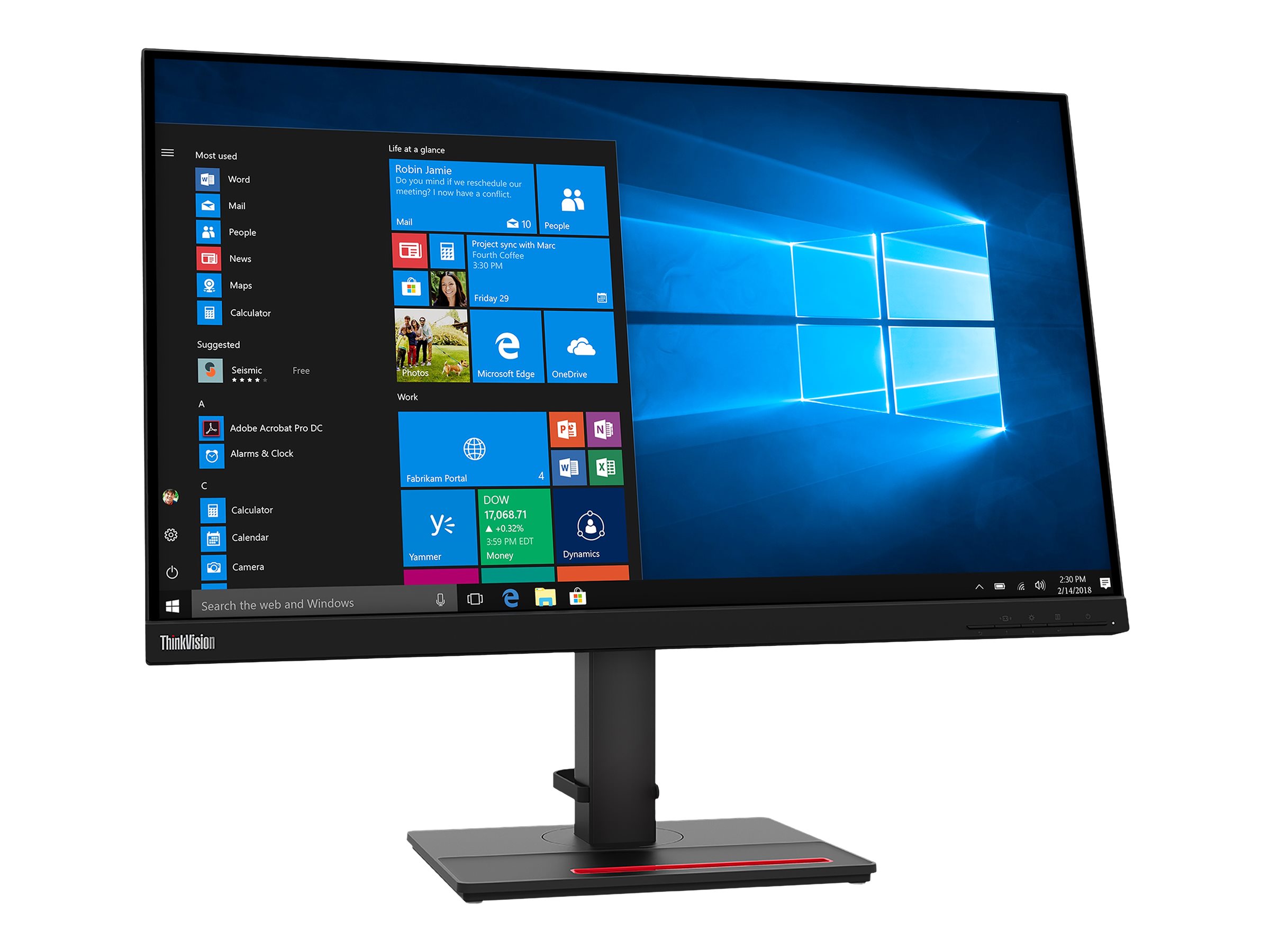 Lenovo ThinkVision T27q-20 - LED-Monitor - 68.6 cm (27") (27" sichtbar) - 2560 x 1440 QHD - IPS - 350 cd/m² - 1000:1 - 4 ms - HDMI, DisplayPort - Raven Black (61EDGAT2EU)
