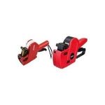 herlitz Preisauszeichner, 2-zeilig, 10-8-stellig aus Kunststoff, mit Permanentdruckrolle, Farbe: schwarz-rot (1605120)