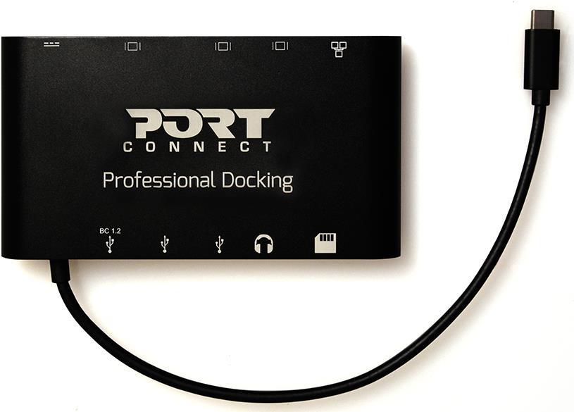Port Designs PORT connect TRAVEL 1X4K ++ Dockingstation Schwarz