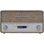 Denver DAB-36LW. Radiotyp: Tragbar, Tunertyp: Digital, Unterstützte Bänder: DAB+, PLL. RMS-Leistung: 5 W. Display-Typ: LCD. Produktfarbe: Braun, Weiß. Akku-/Batterietyp: C (DAB-36LW)