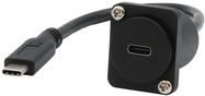 EXSYS GmbH D-Typ Kabel-Adapter USB-C Buchse zu Stecker, USB 3.2 Gen 2, 20 cm (EX-49166)