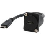 EXSYS GmbH D-Typ Kabel-Adapter USB-C Buchse zu Stecker, USB 3.2 Gen 2, 20 cm (EX-49166)