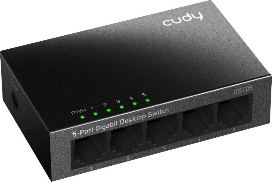 Cudy GS105 Gigabit Ethernet Switch 5 Ports Schwarz