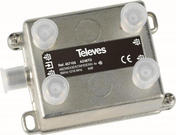 Televes AZ48TD 4-fach End-Abzweiger 5-1218 MHz AD:8dB 457103 (AZ48TD)