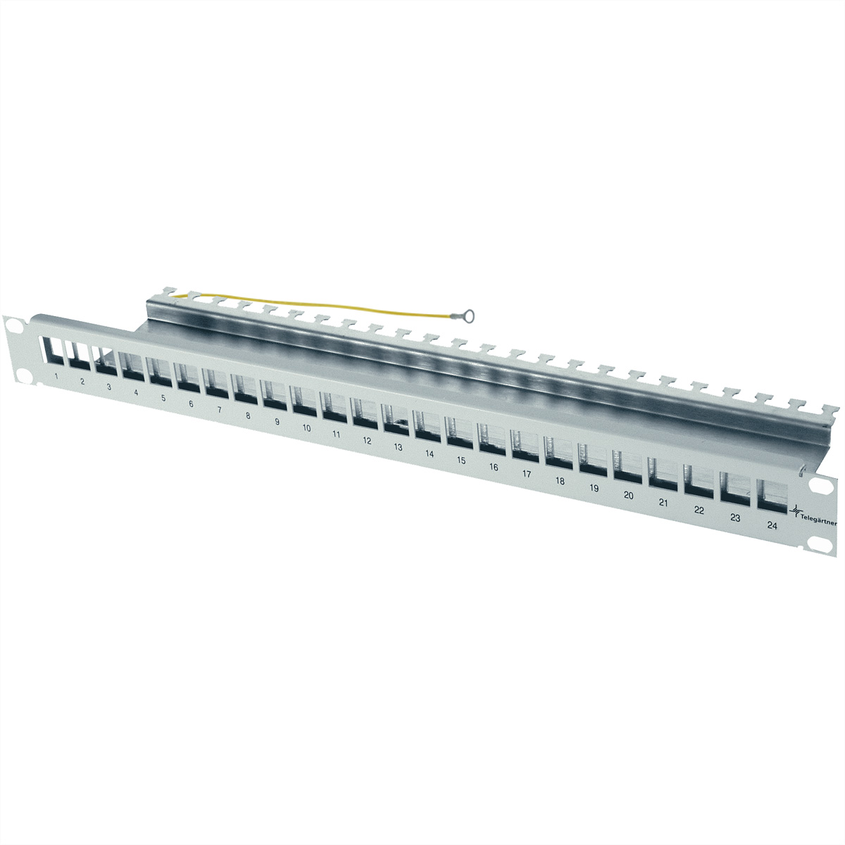 Telegärtner Patch Panel 1U 19" 24 Ports Grau