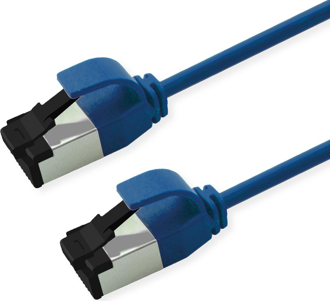 ROLINE S/FTP Patchkabel Kat.8.1, Slim, PoE, blau, 2m (21.15.3442)
