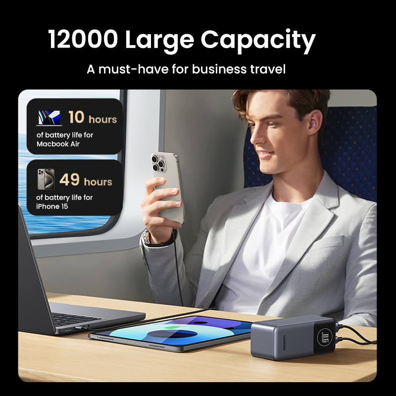 Ugreen Nexode 35526B 12000 mAh 100 W Powerbank Grau