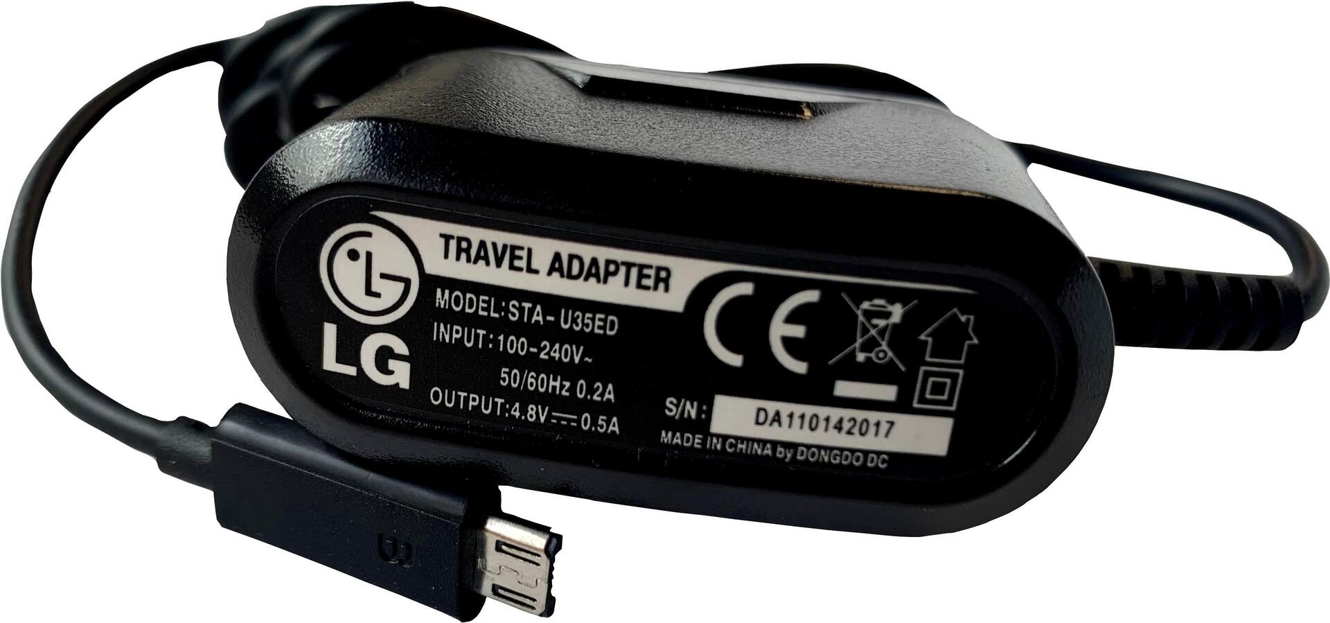 LG Charger STA-U33/U34/U35, 0,5A, Micro USB, black, Bulk (STA-U34)