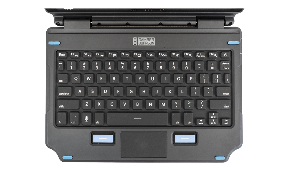 Gamber-Johnson 2-in-1 Tastatur und Foliohülle QWERTZ für Samsung Galaxy Tab Active Pro/Active4 Pro Schwarz