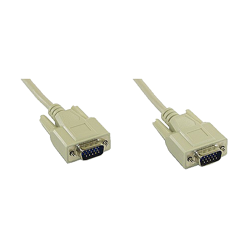 InLine VGA-Kabel HD-15 Stecker an Stecker 1 m Beige
