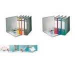 LEITZ Wolkenmarmor-Ordner, 180 Grad, DIN A4, 80 mm, gelb farbiger Rücken, Einband aus Pappe, außen mit Wolkenmarmor- (1080-50-15)