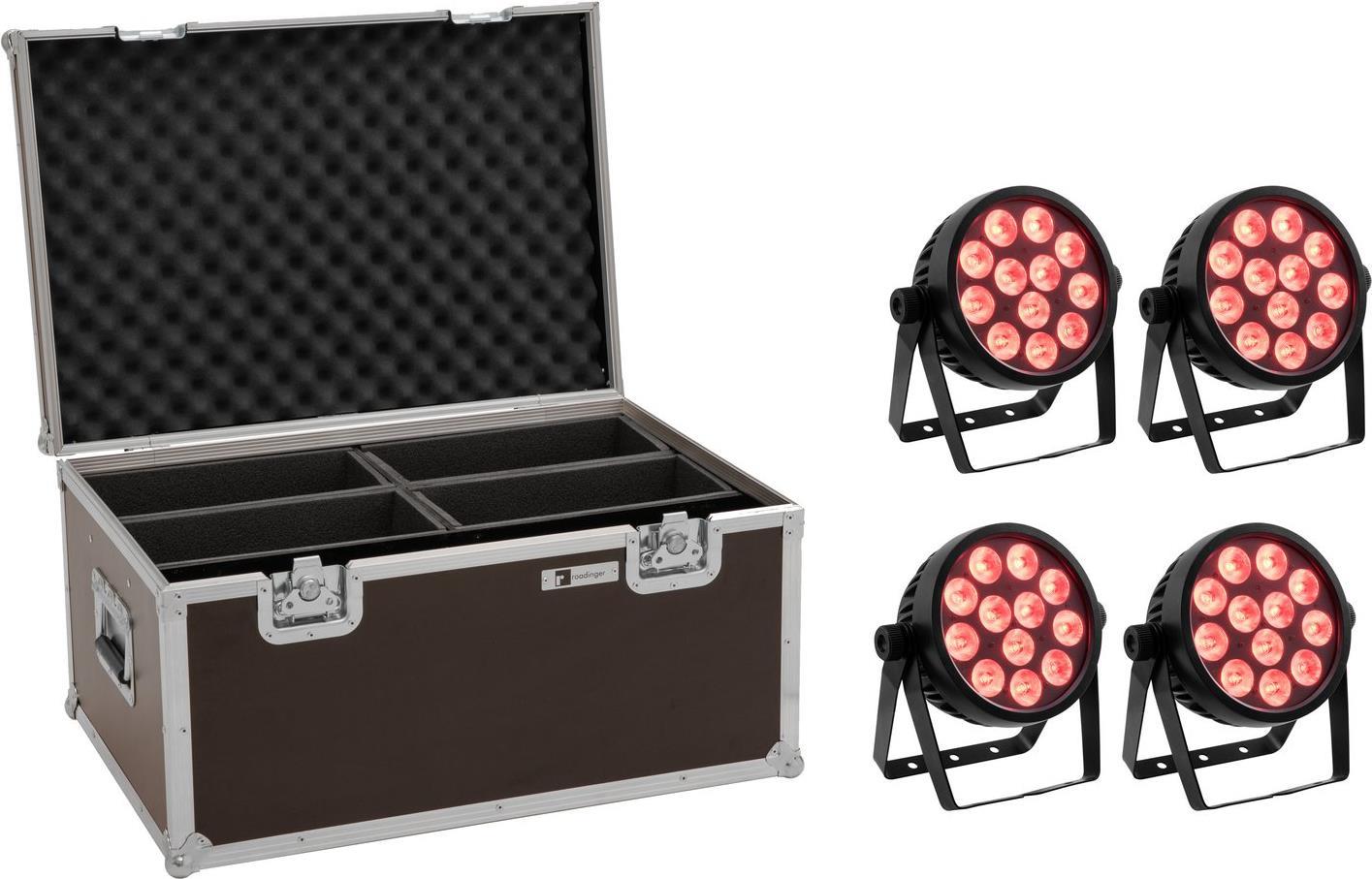 EUROLITE Set 4x LED 7C-12 Silent Slim Spot + Case (20000682)