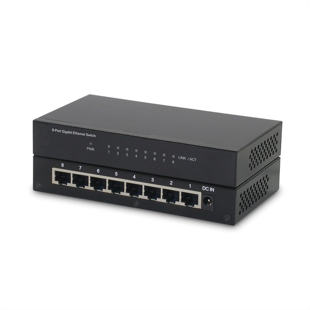ROLINE Gigabit Ethernet Switch 8 Ports Unmanaged Schwarz