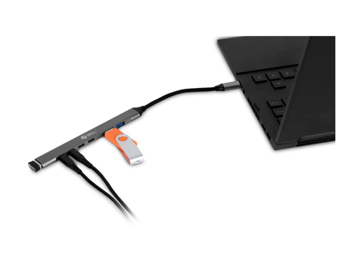 Bakker Elkhuizen BNECHUB3A4C 7-in-1 USB-C Hub Schwarz, Dunkelgrau