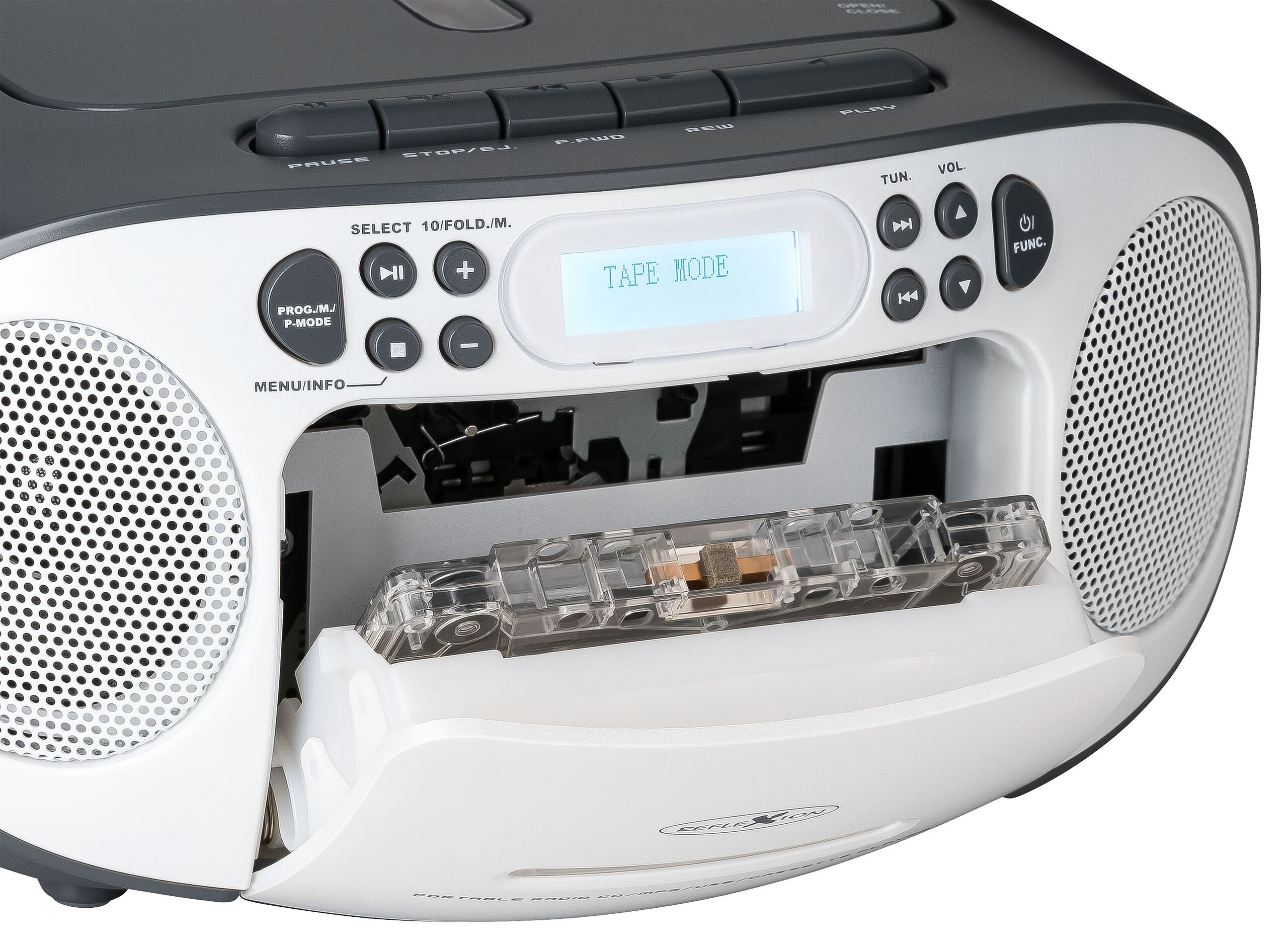 Reflexion Tragbarer Radiorecorder RCR2260DAB CD-Radio DAB+ UKW Kassette USB AUX Weiß Grau