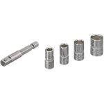 Wolfcraft 2413000 Außen-Sechskant Steckschlüsseleinsatz-Set 5teilig 1/4 (6.3 mm)