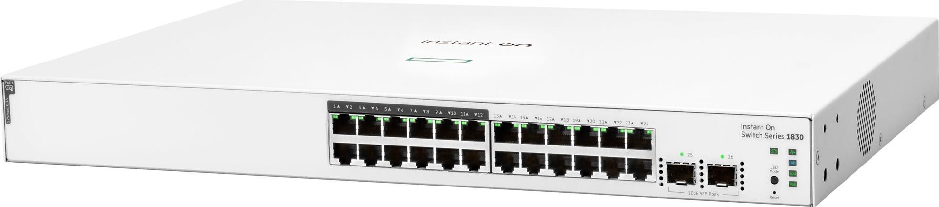 HPE Networking Instant On 1830 24G 12p Class4 PoE 2SFP 195W Switch Weiß