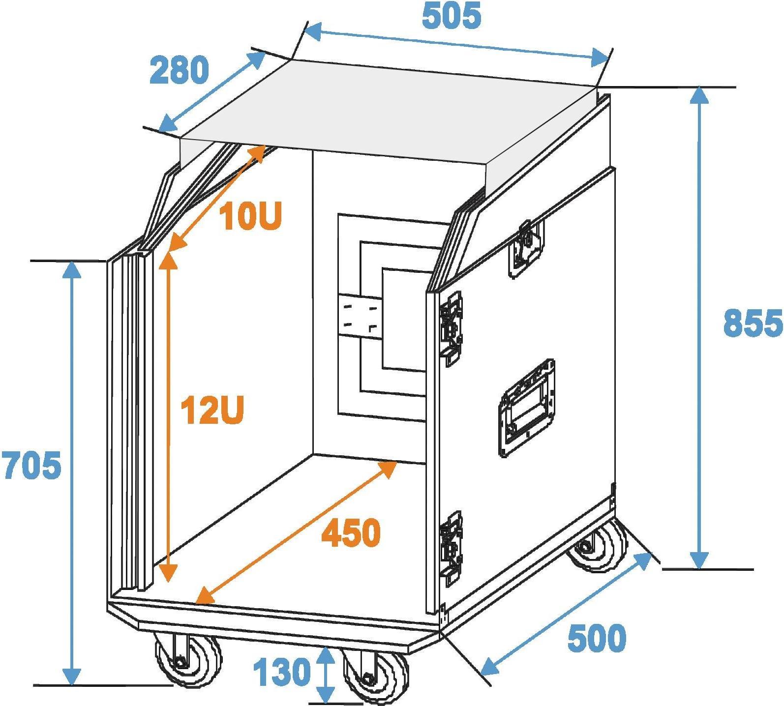 ROADINGER Spezial-Kombi-Case LS5 Laptop-Rack, 12HE (3011000L)