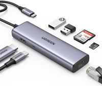 UGREEN USB-C to 2*USB3.0+HDMI+RJ 45+SD&TF +PD port Hub (90568)