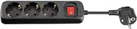 MicroConnect 3-way Schuko Socket 3M Black (GRU0033B)