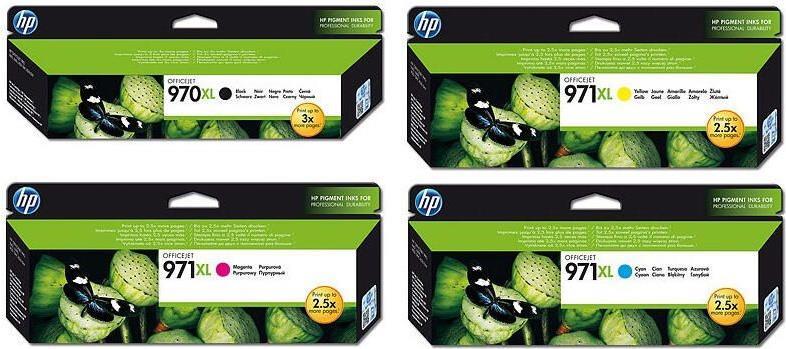 HP Original 970XL/971XL Druckerpatronen Multipack CMYK (Tinten MHD 10/21) (OPCN625AE)