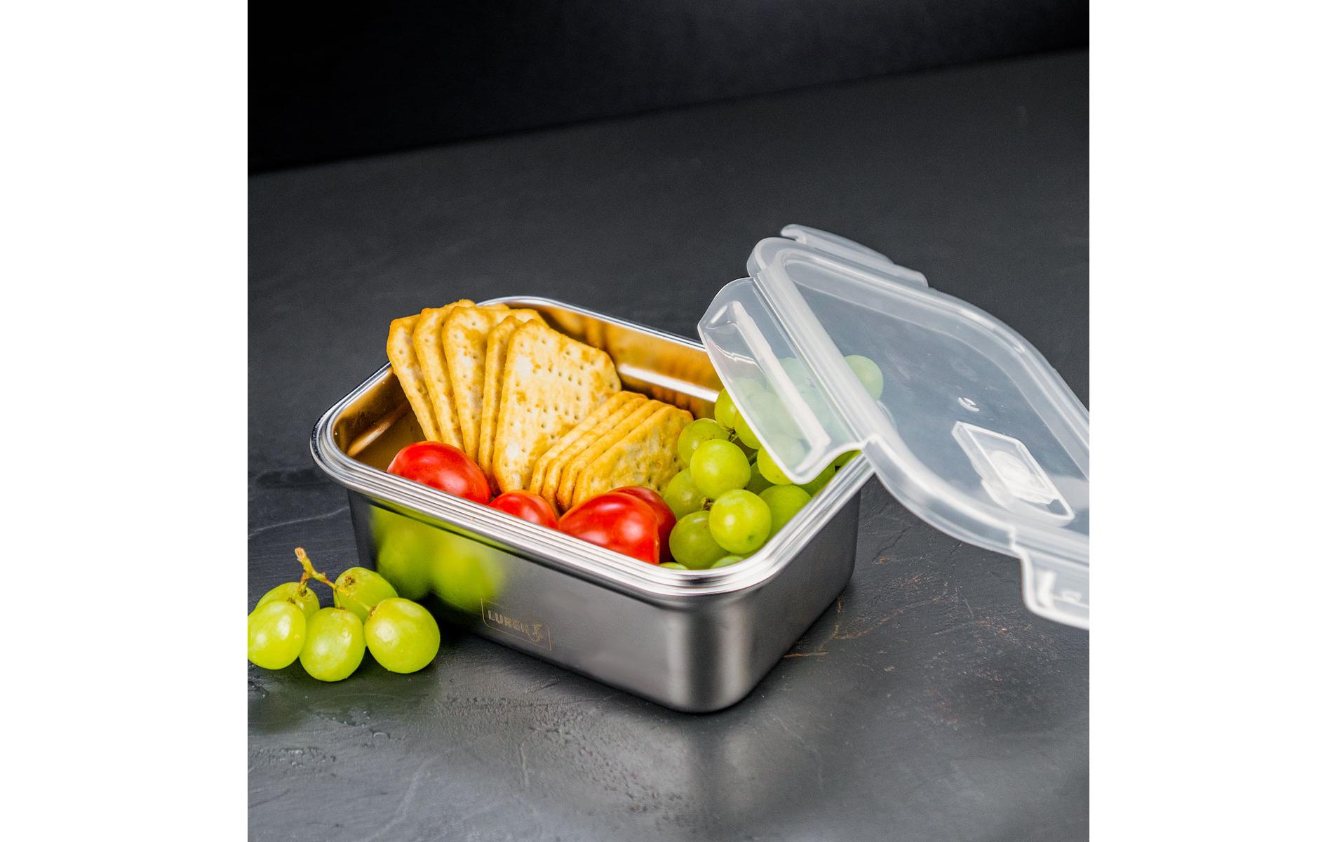 Lurch Lunchbox Safety Brotdose 1500 ml Edelstahl Transparent Silber