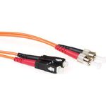 ACT 0.5 meter LSZH Multimode 50/125 OM2 fiber patch cable duplex with SC and ST connectors. St/sc 50/125 dup om2 0.50m (RL2500)