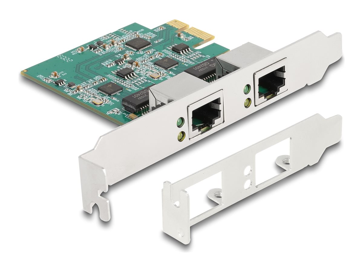 Delock 88101 Netzwerkkarte 2 x RJ45 2.5 Gbit/s PCIe 2.1 x1 Weiß