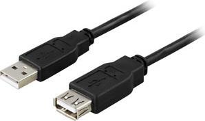 Deltaco USB 2.0 Cable A/A - 0.5m USB Kabel 0,5 m USB A Schwarz (USB2-11S)