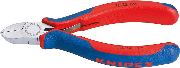 Knipex 76 22 125 Elektronik- u. Feinmechanik Seitenschneider ohne Facette 125 mm