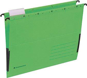 SOENNECKEN Hängetaschen grün A4 Leinenfrösche 220g Recyclingkarton 25 Stück/Pack. (2031)
