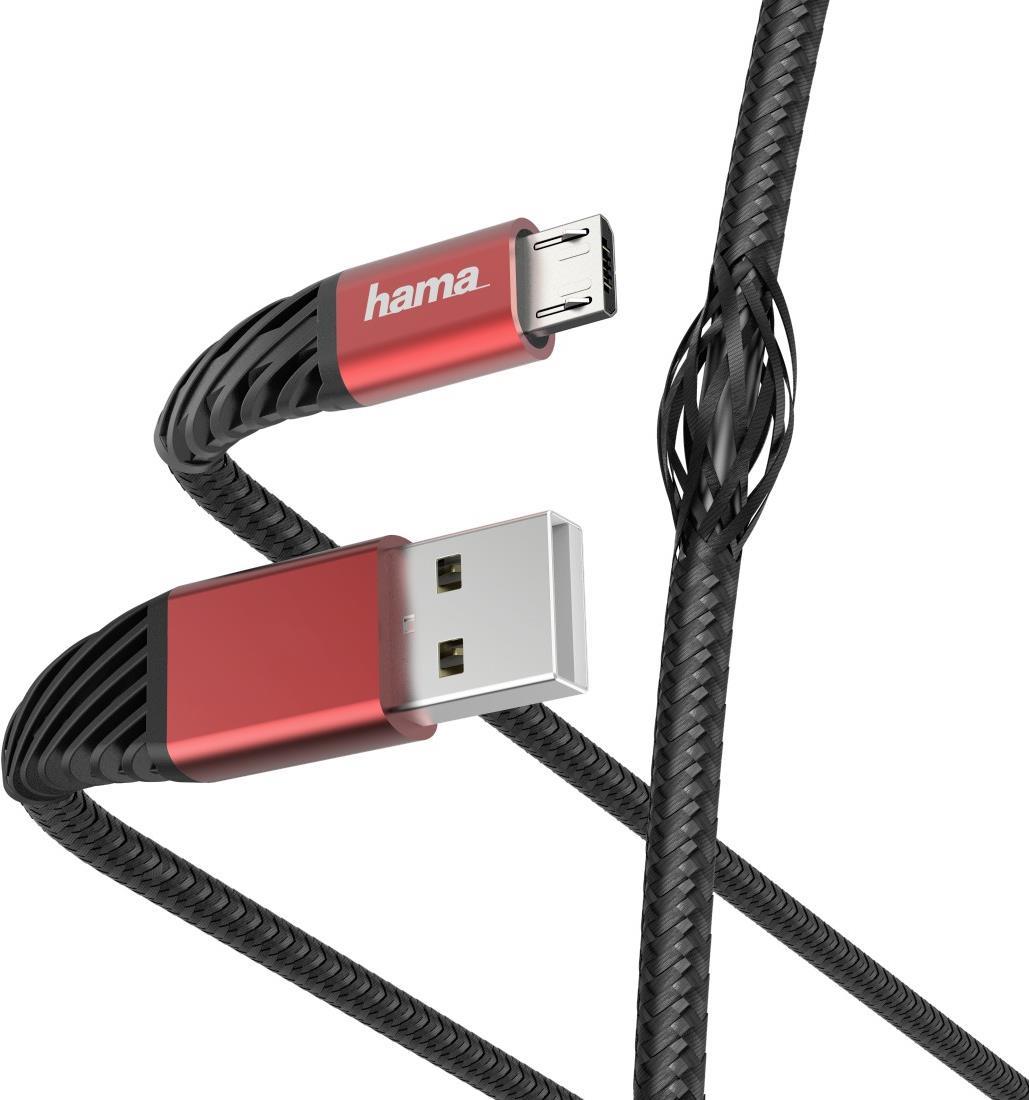Hama Extreme USB Kabel 1,5 m 2.0 USB A Micro-USB B Schwarz - Rot (00187216)